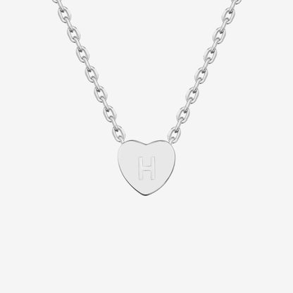 Dainty Heart Initial Necklace