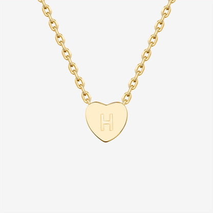 Dainty Heart Initial Necklace