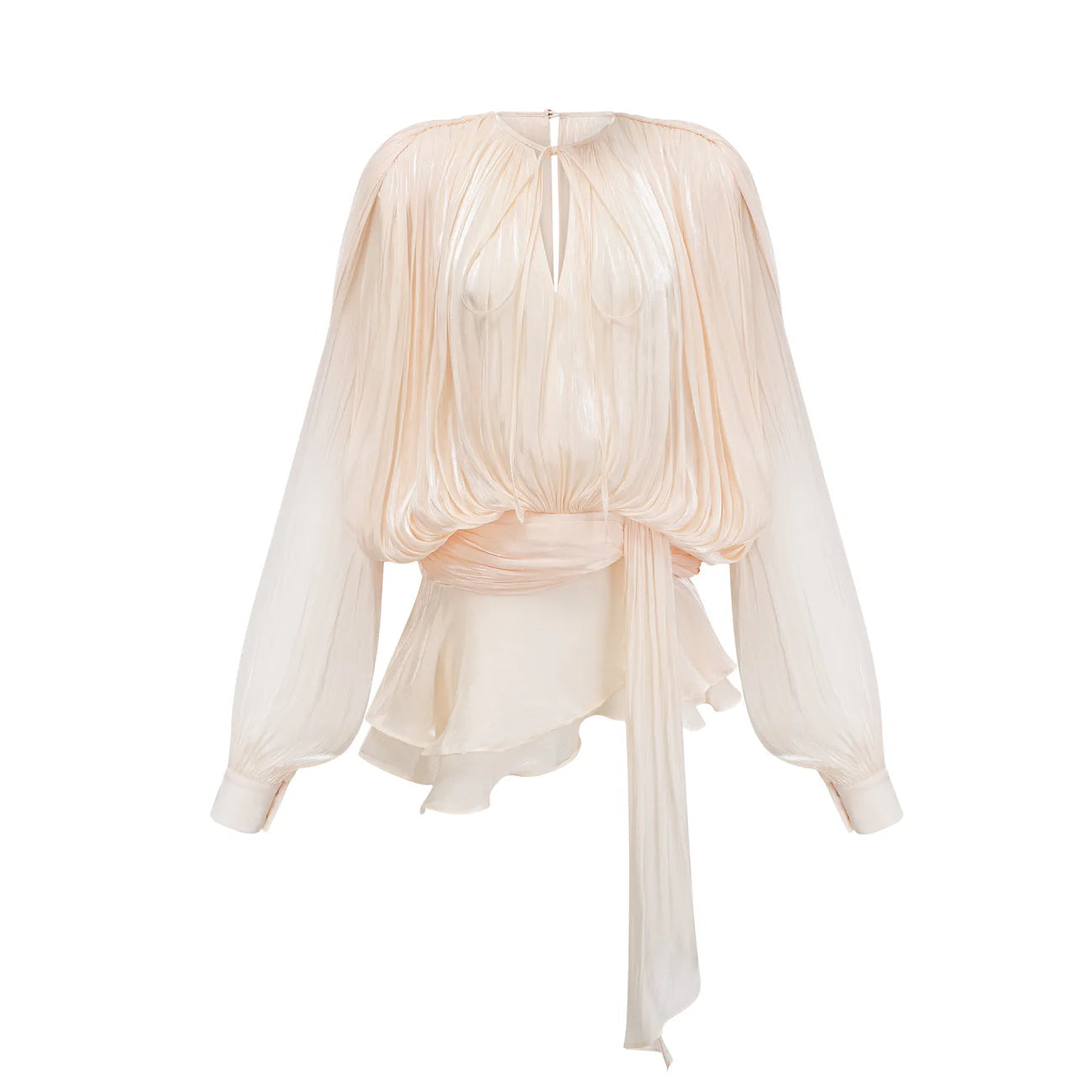 Ariel Pleated Ruffled Midi Dress
