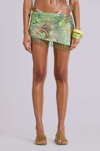 Melona Embellished Wrap Mini Skirt