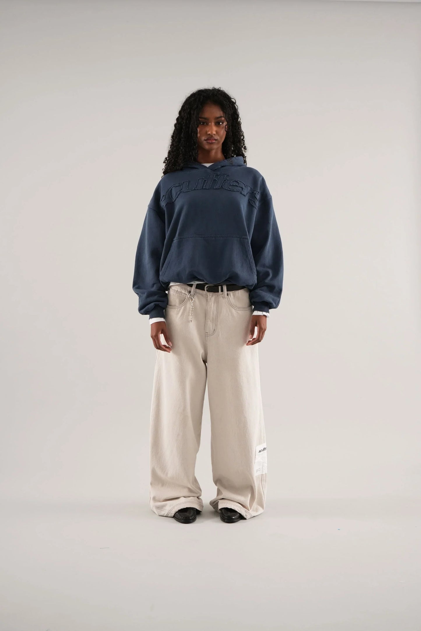 UNISEX RAW BLUE HOODIE