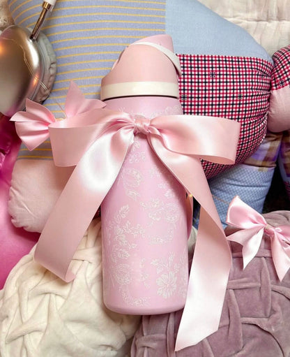 Pink Ribbon Toile Bottle