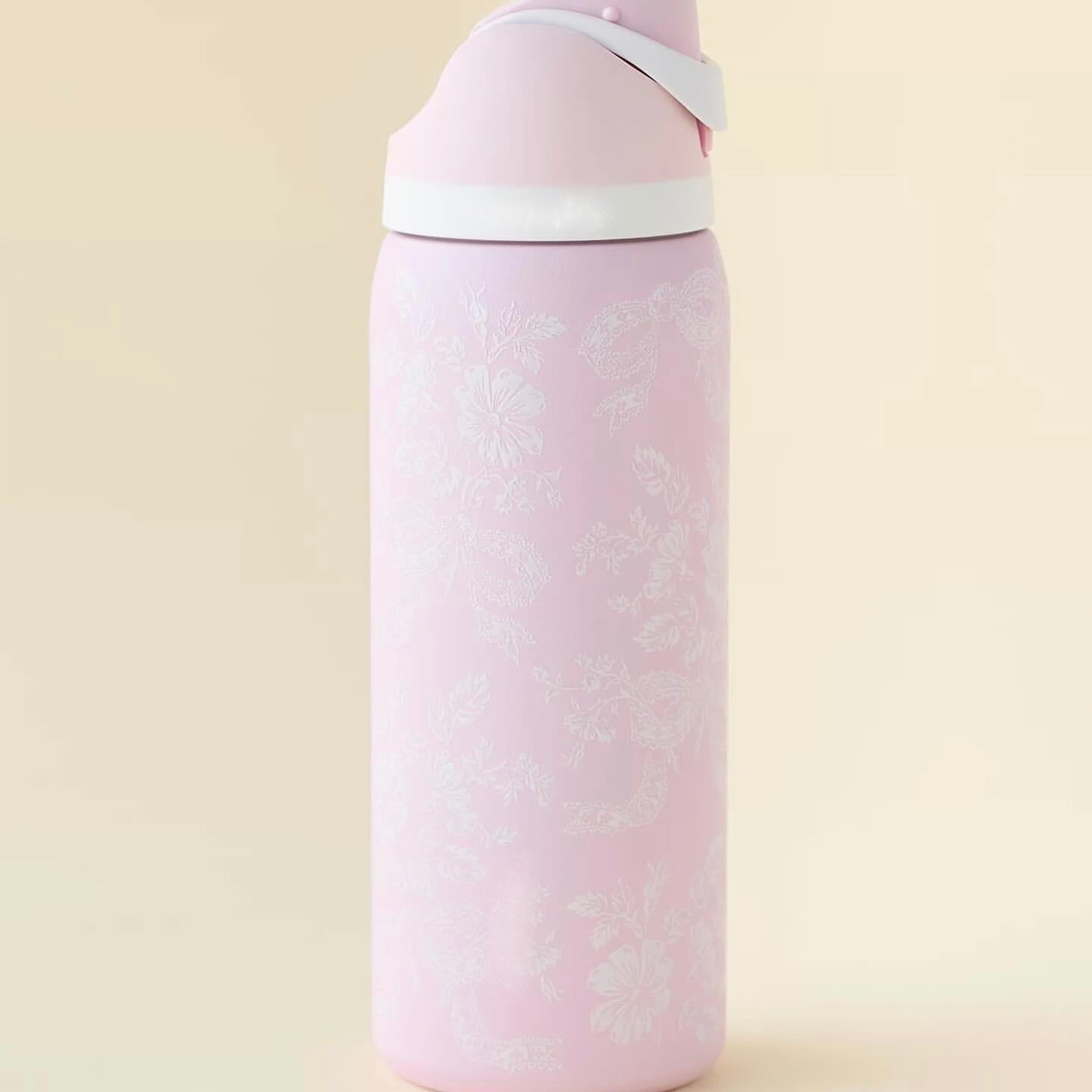 Pink Ribbon Toile Bottle