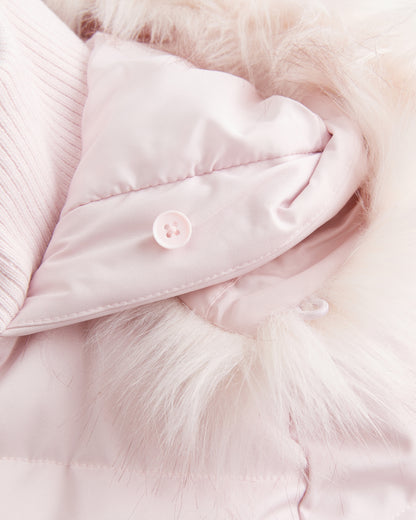 Faux Fur Trim Puffer Bomber Jacket