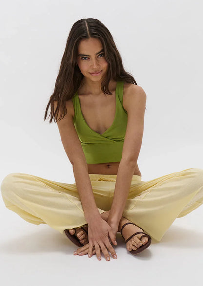 Aysha Whipped Butter Yellow Linen Pants