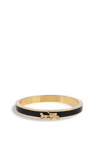 Horse & Carriage Enamel Hinged Bangle Bracelet