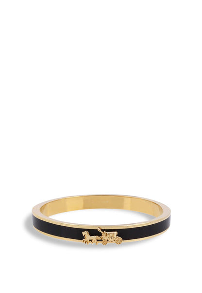 Horse & Carriage Enamel Hinged Bangle Bracelet
