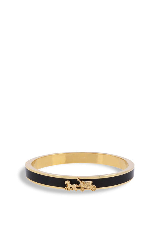 Horse & Carriage Enamel Hinged Bangle Bracelet