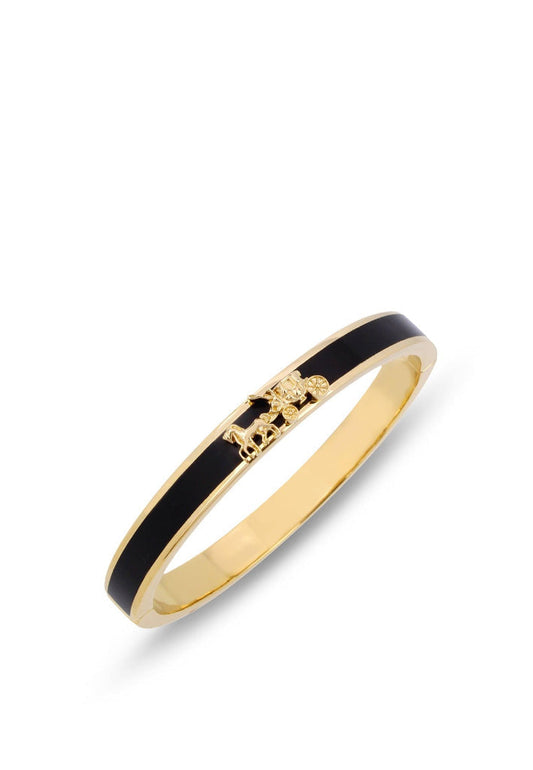 Horse & Carriage Enamel Hinged Bangle Bracelet