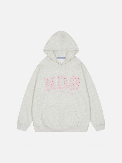 FLOWER EMBROIDERY NUMBER HOODIE