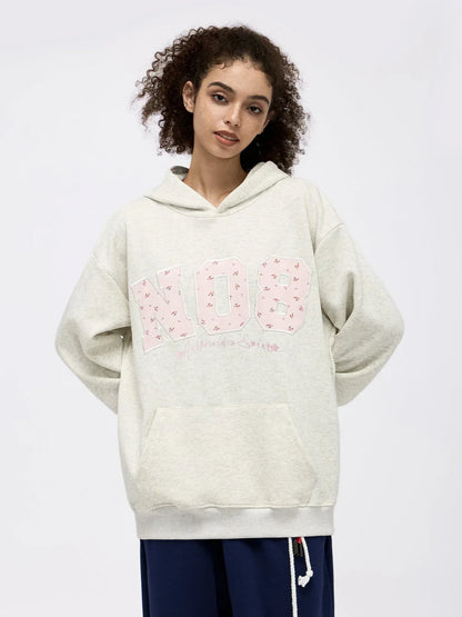 FLOWER EMBROIDERY NUMBER HOODIE