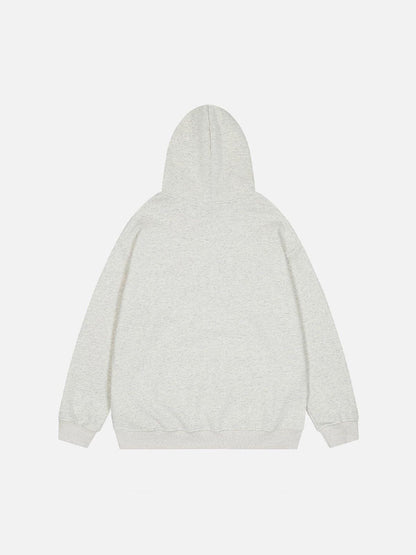 FLOWER EMBROIDERY NUMBER HOODIE