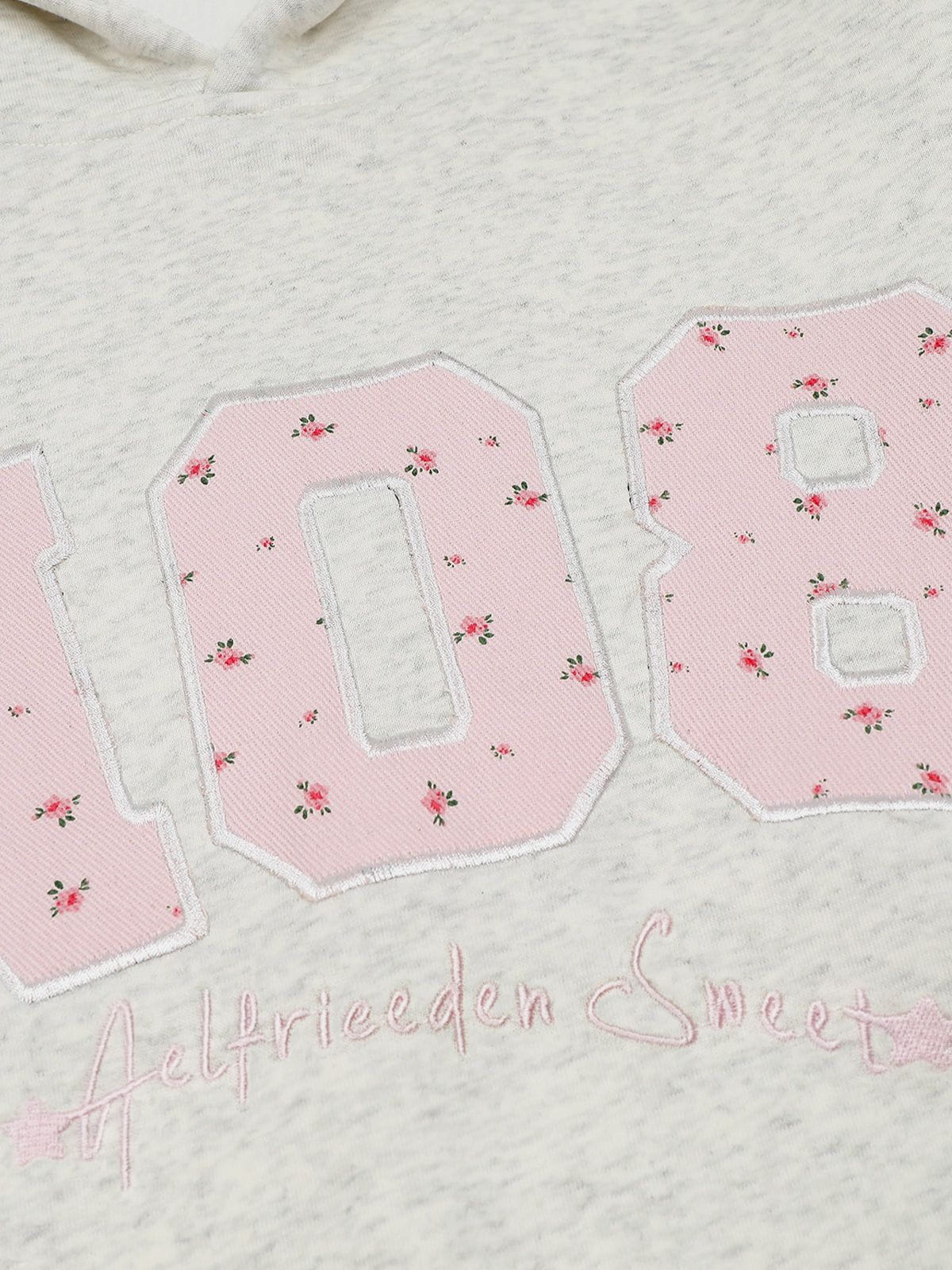 FLOWER EMBROIDERY NUMBER HOODIE