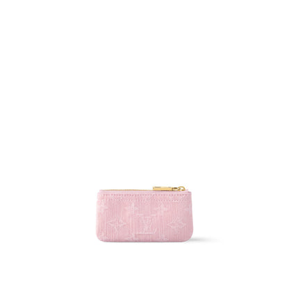 Pink Denim Key Pouch