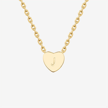Dainty Heart Initial Necklace