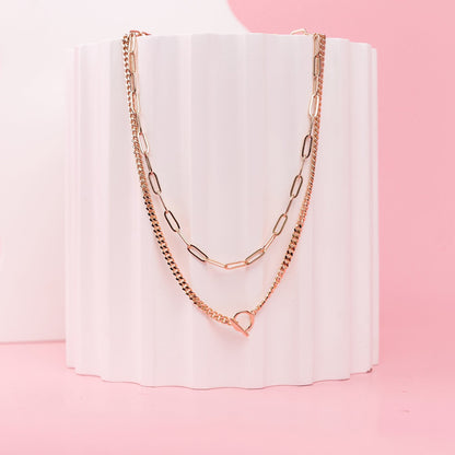 Layered Chain Circle Necklace