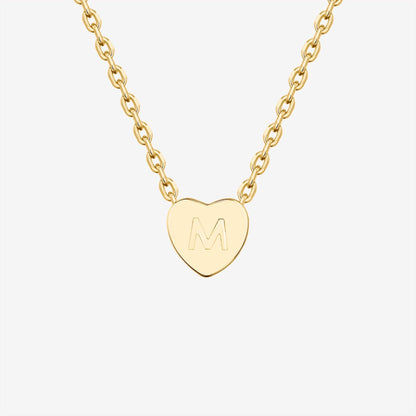 Dainty Heart Initial Necklace