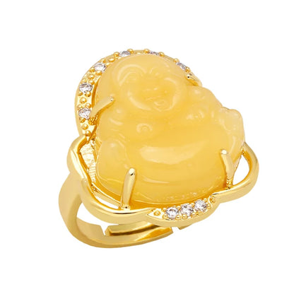 Buddha Ring Gold Plated Multiple Color