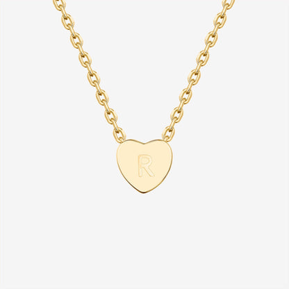 Dainty Heart Initial Necklace