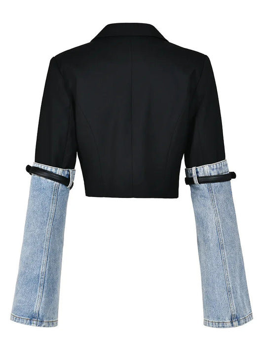Kaiya Denim Cropped Blazzer