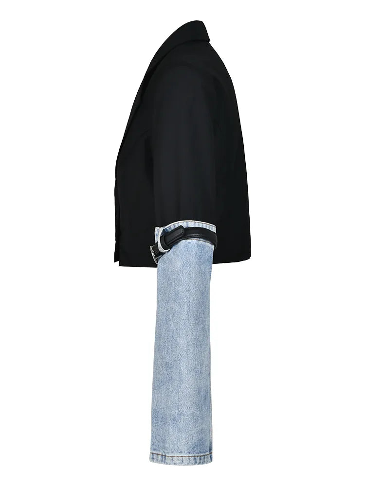 Kaiya Denim Cropped Blazzer