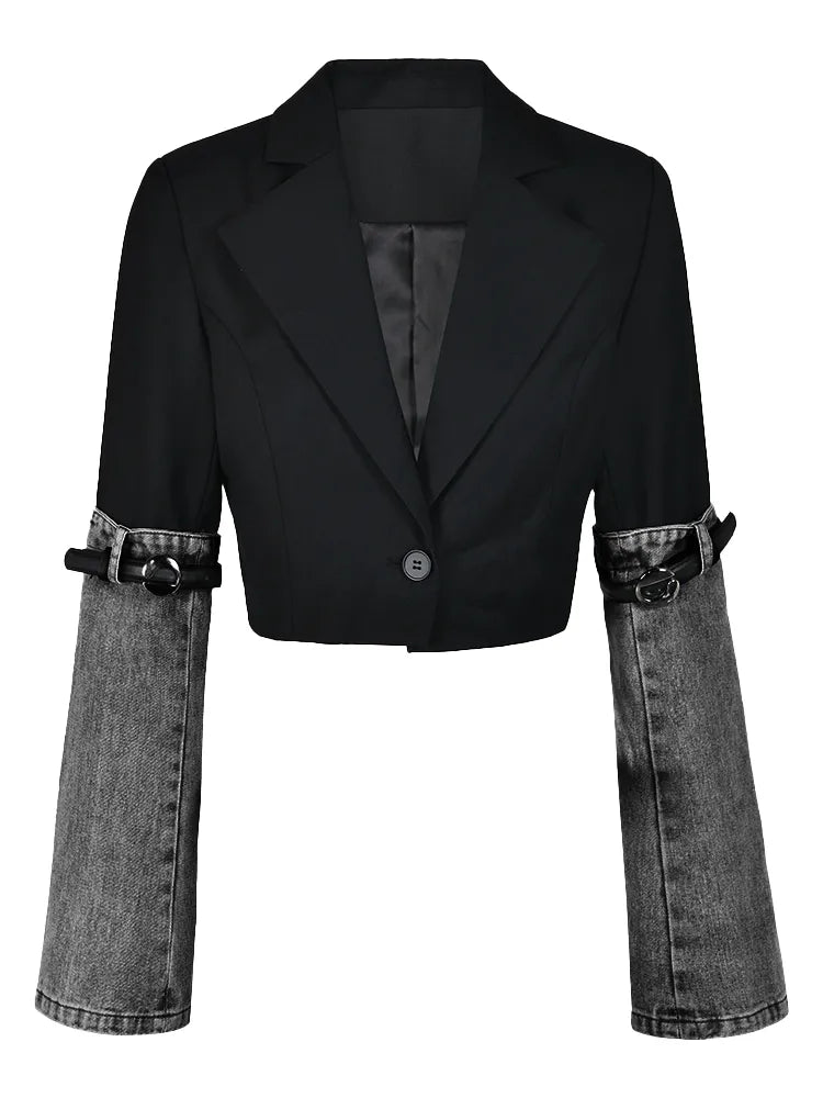 Kaiya Denim Cropped Blazzer