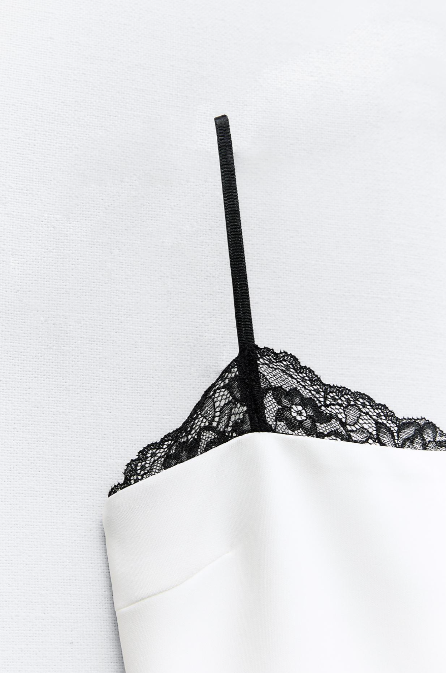 LACE TRIM FITTED DRESS