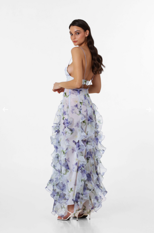 Iris Flower Maxi Dress