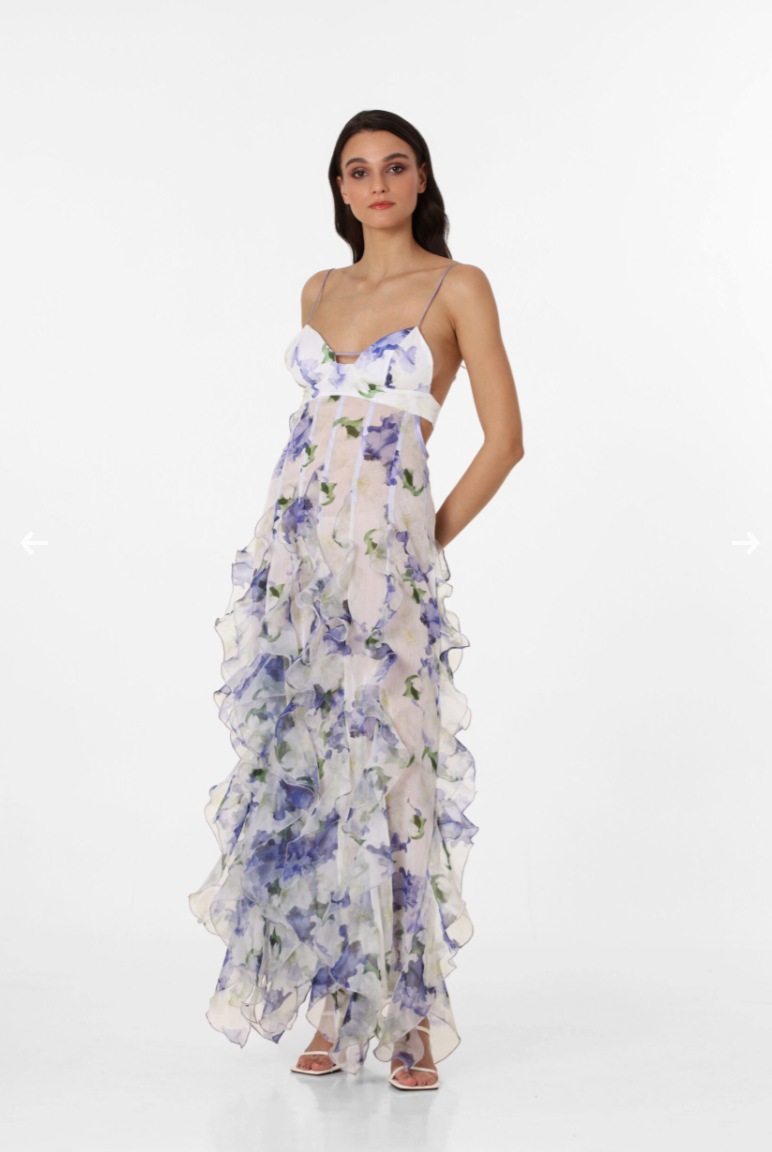 Iris Flower Maxi Dress