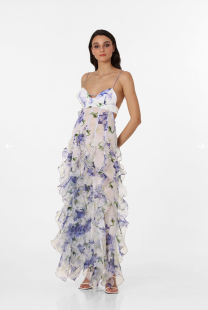 Iris Flower Maxi Dress