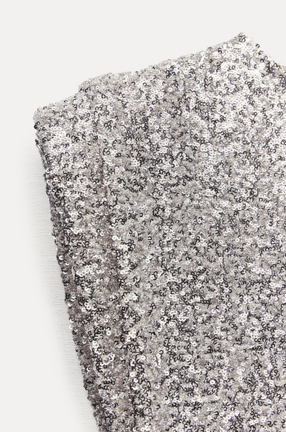 SHOULDER PADS SEQUIN DRESS