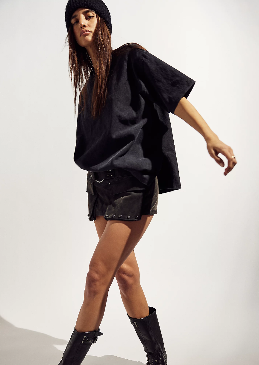Micro Mini Suede Skort
