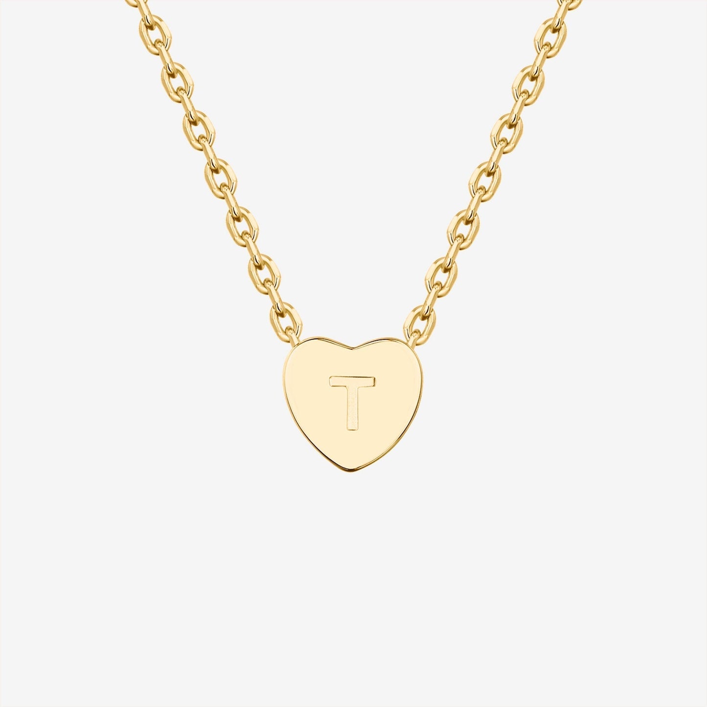 Dainty Heart Initial Necklace