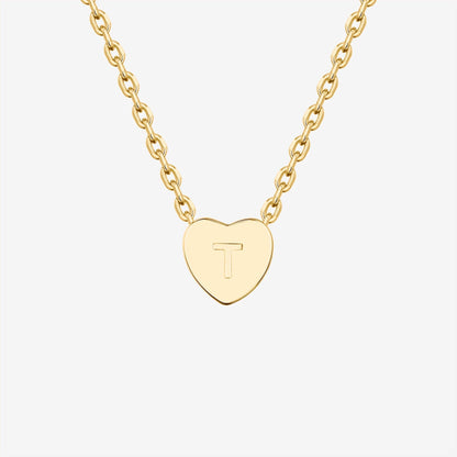 Dainty Heart Initial Necklace