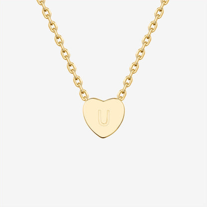 Dainty Heart Initial Necklace