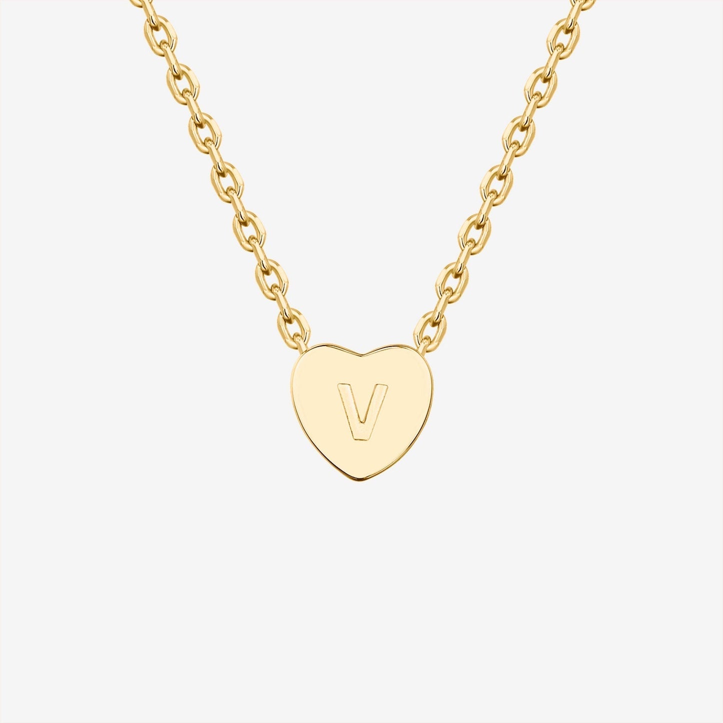 Dainty Heart Initial Necklace
