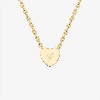 Dainty Heart Initial Necklace