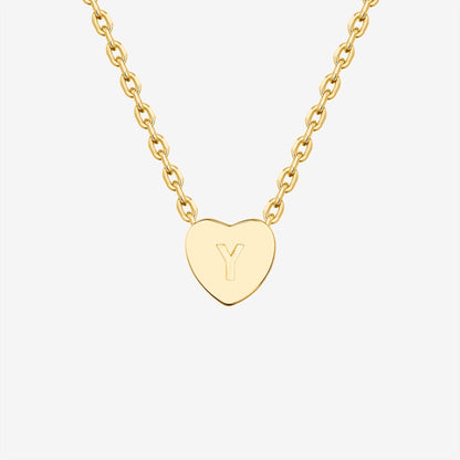 Dainty Heart Initial Necklace
