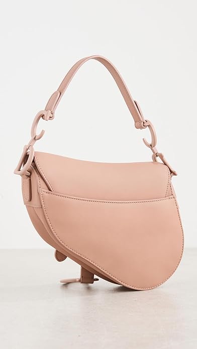Saddle Style Shoulder Bag Nude Beige