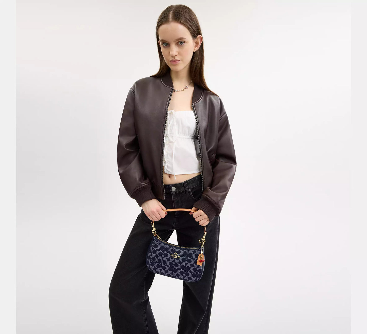BLUE DENIM TERI SHOULDER BAG