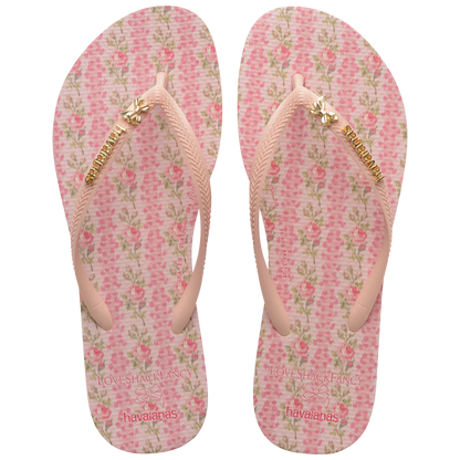 Women's LoveShackFancy Blooming Heirloom Slim Flip Flops