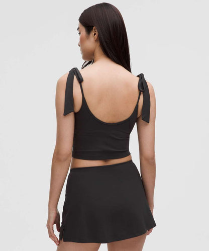 Chic Front Bow Crop Top – Pink & Black