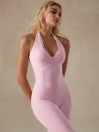 Satin Pink Belted Jumpsuit